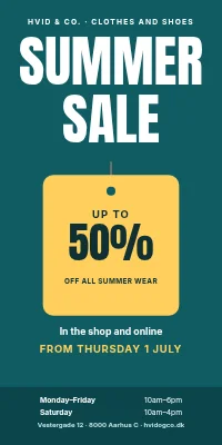 Door poster for a clothes shop — summer sale