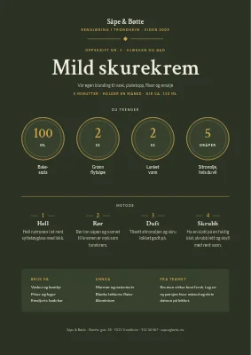 Oppskriftsark — rengjøringsfirma