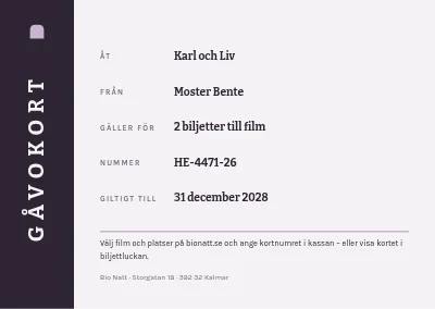 Sida 2 av Presentkort — biograf
