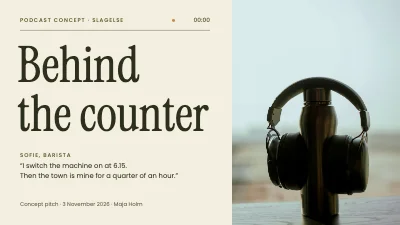 Podcast concept — Behind the counter
