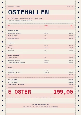 Ostebar — ost- og vinliste