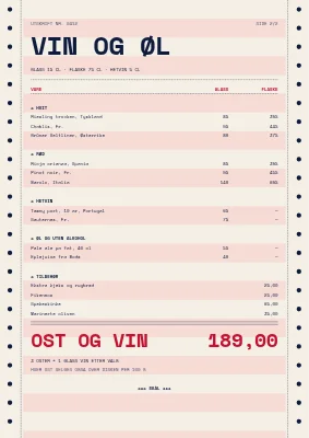 Side 2 av Ostebar — ost- og vinliste