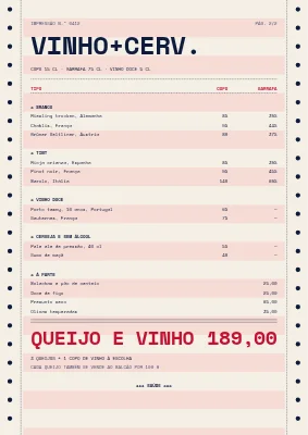 Página 2 de Bar de queijos — lista de queijos e vinhos