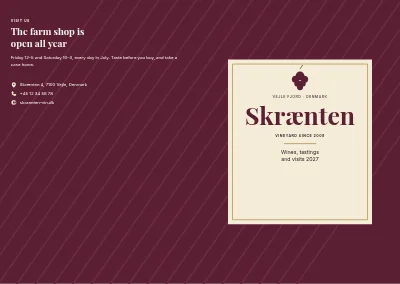 Cover of Brochure for a Danish vineyard – 24 pages