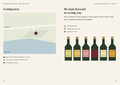 Pages 22–23 of Brochure for a Danish vineyard – 24 pages