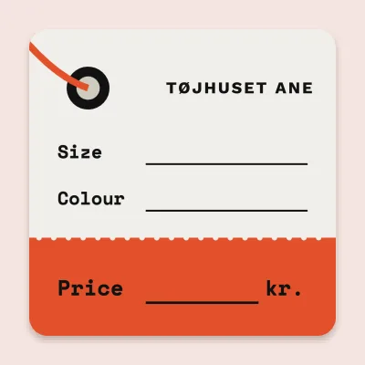 Price tag with an eyelet