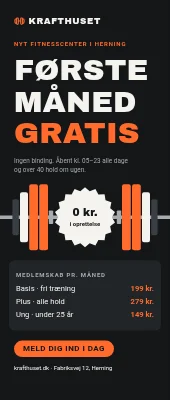 Roll-up til fitnesscenter — første måned gratis