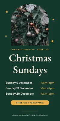 Door poster for a shop — Christmas Sundays
