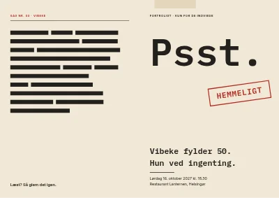 Overraskelsesfest – fortroligt
