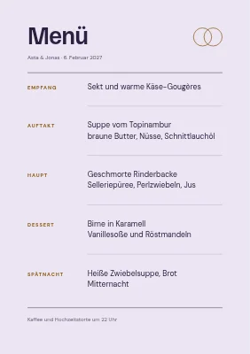 Seite 2 von Winterhochzeit — Frost-Menükarte