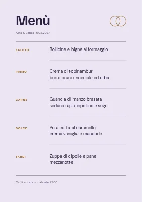 Pagina 2 di Matrimonio invernale — menu con effetto brina