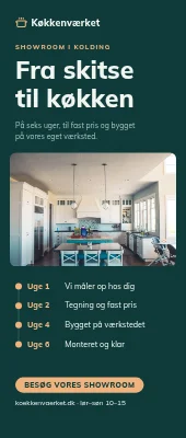 Roll-up til køkkenfirma — fra skitse til køkken
