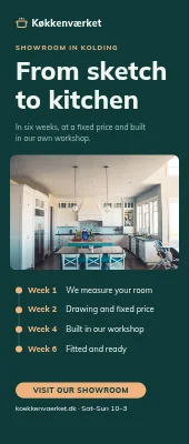 Kitchen company roll-up — from sketch to kitchen