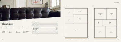 Side 18–19 af Salgsbrochure for nybyggeri af rækkehuse – 32 sider