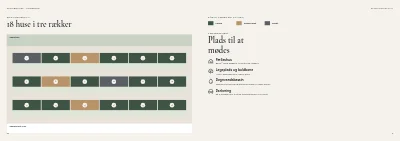 Side 10–11 af Salgsbrochure for nybyggeri af rækkehuse – 32 sider
