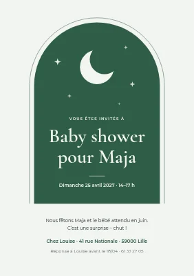 Baby shower — fenêtre au clair de lune