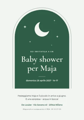 Baby shower — finestra al chiaro di luna