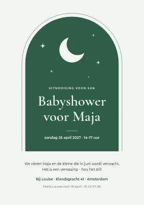 Babyshower — raam in het maanlicht