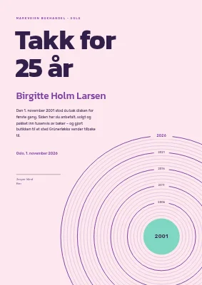Utmerkelse for lang tjeneste — 25 år i bokhandelen