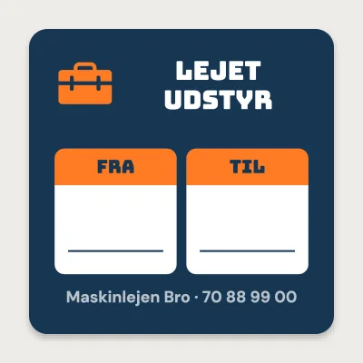 Lejet udstyr fra og til