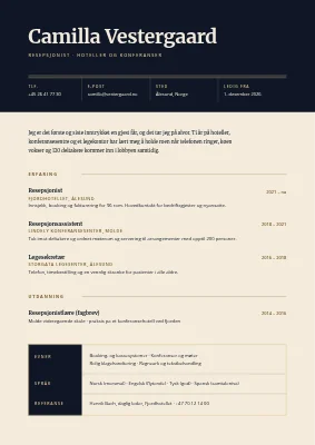 CV — resepsjonist