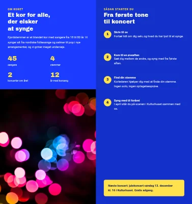 Side 2 af Koret søger nye sangere