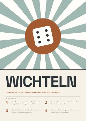 Wichtelspiel mit Würfeln — Regeln mit Sonnenstrahlen