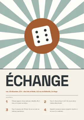 Jeu de dés d'échange de cadeaux — règles avec rayons de soleil