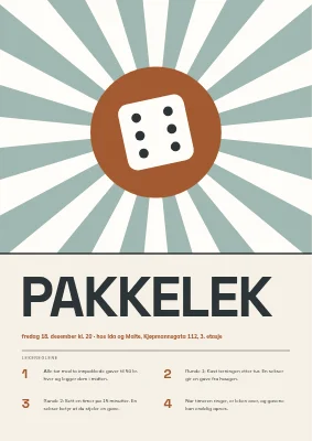 Terningspill for gavebytte — regler med solstråler