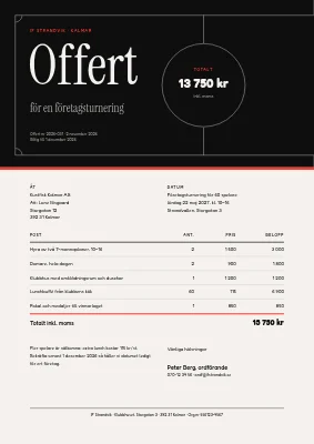 Offert — fotbollsklubb