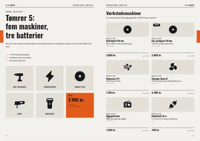 Side 22–23 af Produktkatalog for værktøjsgrossist – 64 sider