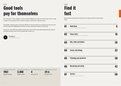 Pages 2–3 of Product catalogue for a tool wholesaler – 64 pages
