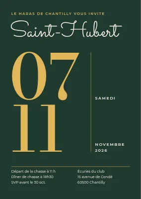 Chasse et dîner de la Saint-Hubert — date à retenir