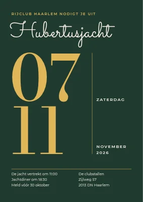 Hubertusjacht en diner — belangrijke datum