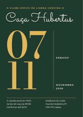Caça e jantar de Hubertus — data importante