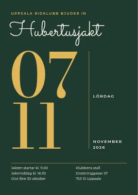 Hubertusjakt och middag — stor dag