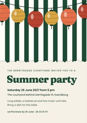 Summer party in the courtyard in Svendborg — invitation