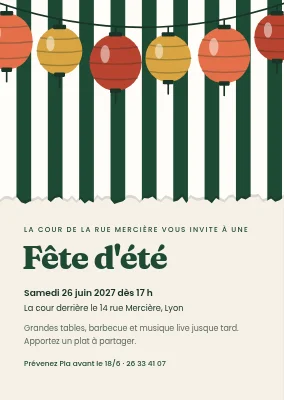 Fête d'été dans la cour à Svendborg — invitation