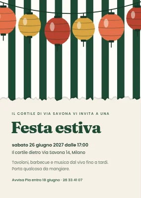 Festa d'estate nel cortile a Svendborg — invito