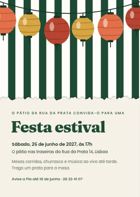 Festa de verão no pátio em Svendborg — convite