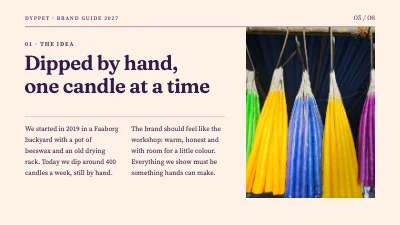 Page 3 of Brand guide — candle maker