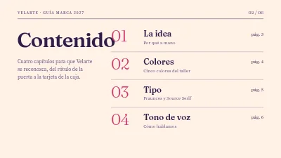 Página 2 de Guía de marca — fabricante de velas