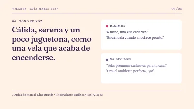 Página 6 de Guía de marca — fabricante de velas