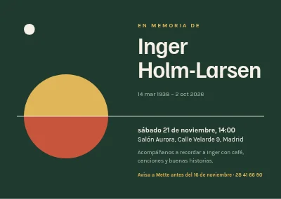Acto en recuerdo — invitación al atardecer