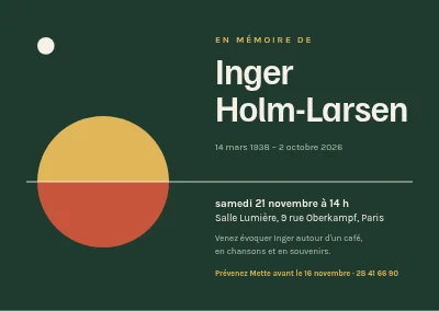 Cérémonie du souvenir — invitation coucher de soleil