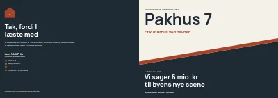 Omslag af Projektbeskrivelse for fondsansøgning til kulturhus – 24 sider