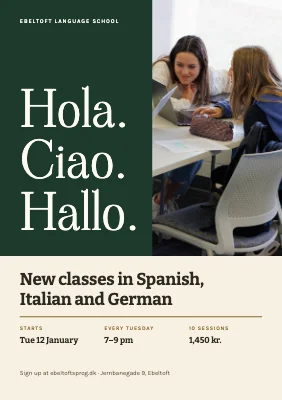 Language school — new classes