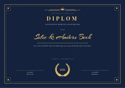 Diplom — aftenens bedste dansepar