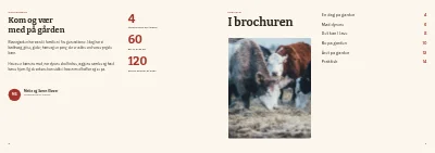 Side 2–3 af Brochure for bondegårdsferie – 16 sider