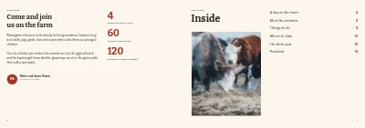 Pages 2–3 of Brochure for farm holidays – 16 pages